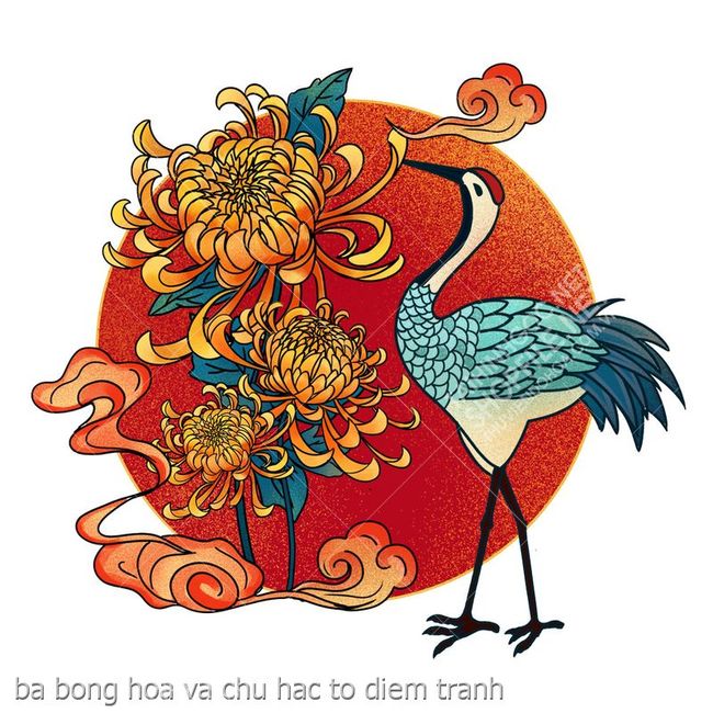 ba bong hoa va chu hac to diem tranh